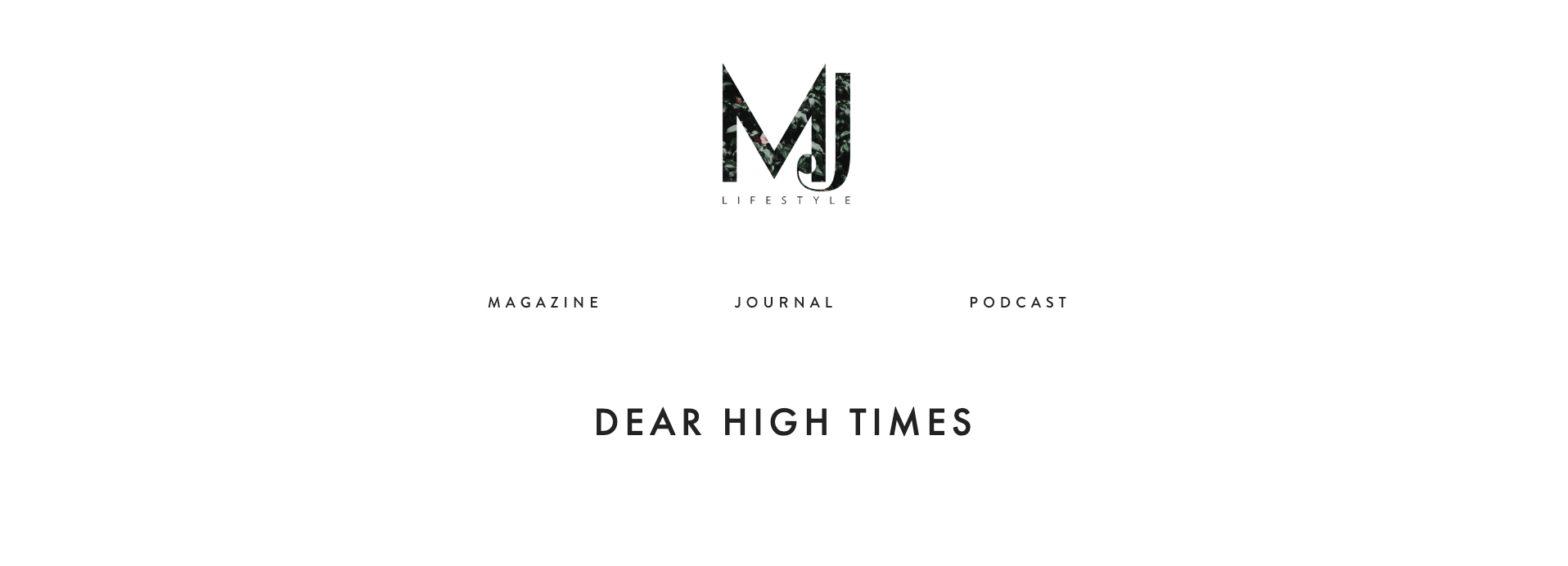 Screenshot of masthead of MJ lifestyle